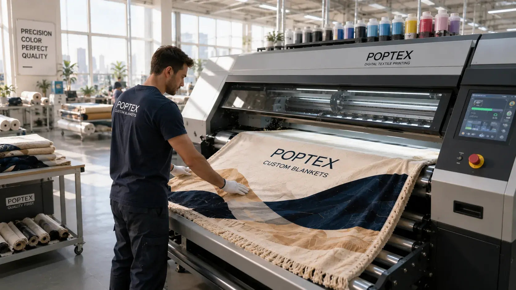 Digital printing process for a custom blanket