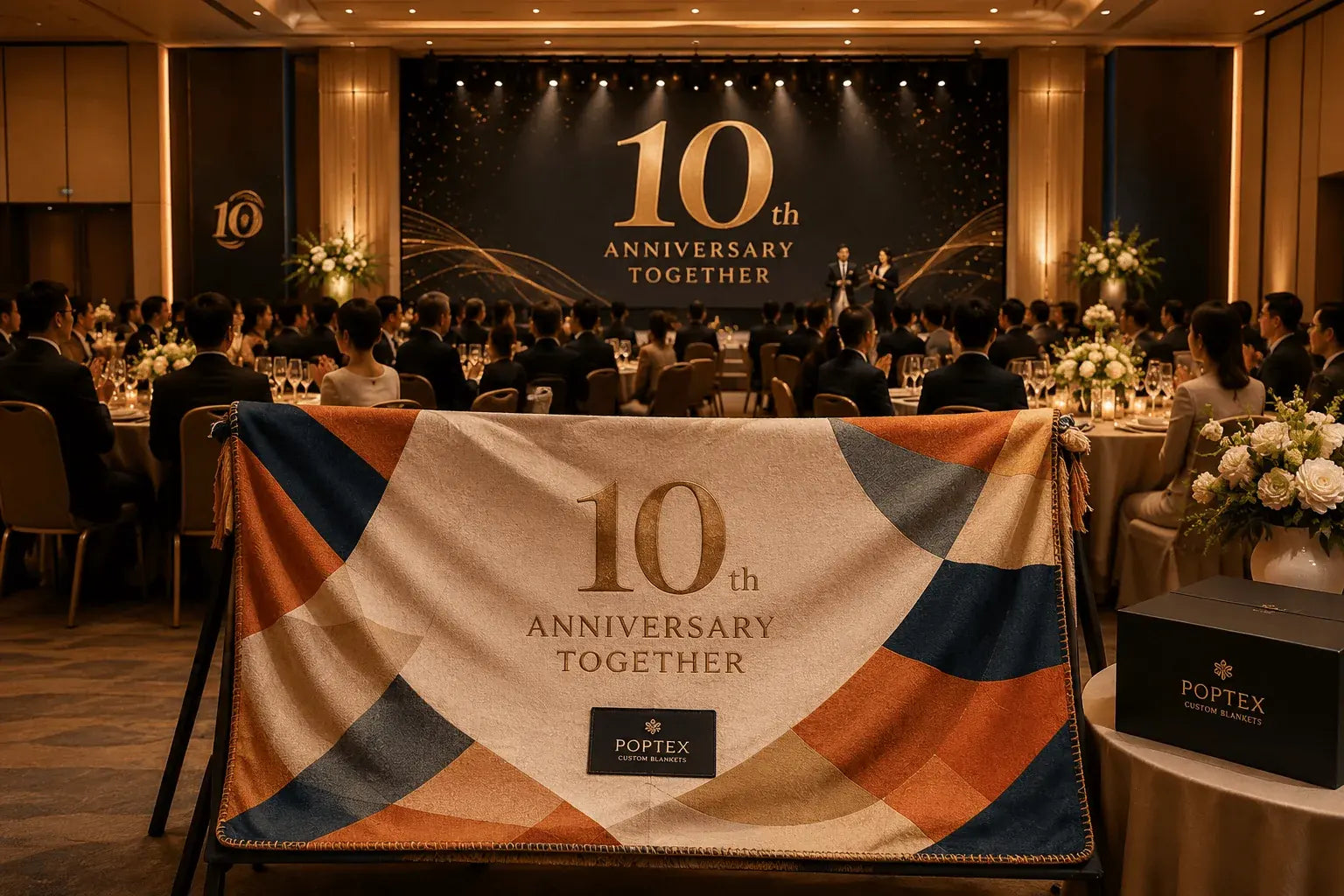 Corporate anniversary custom blanket