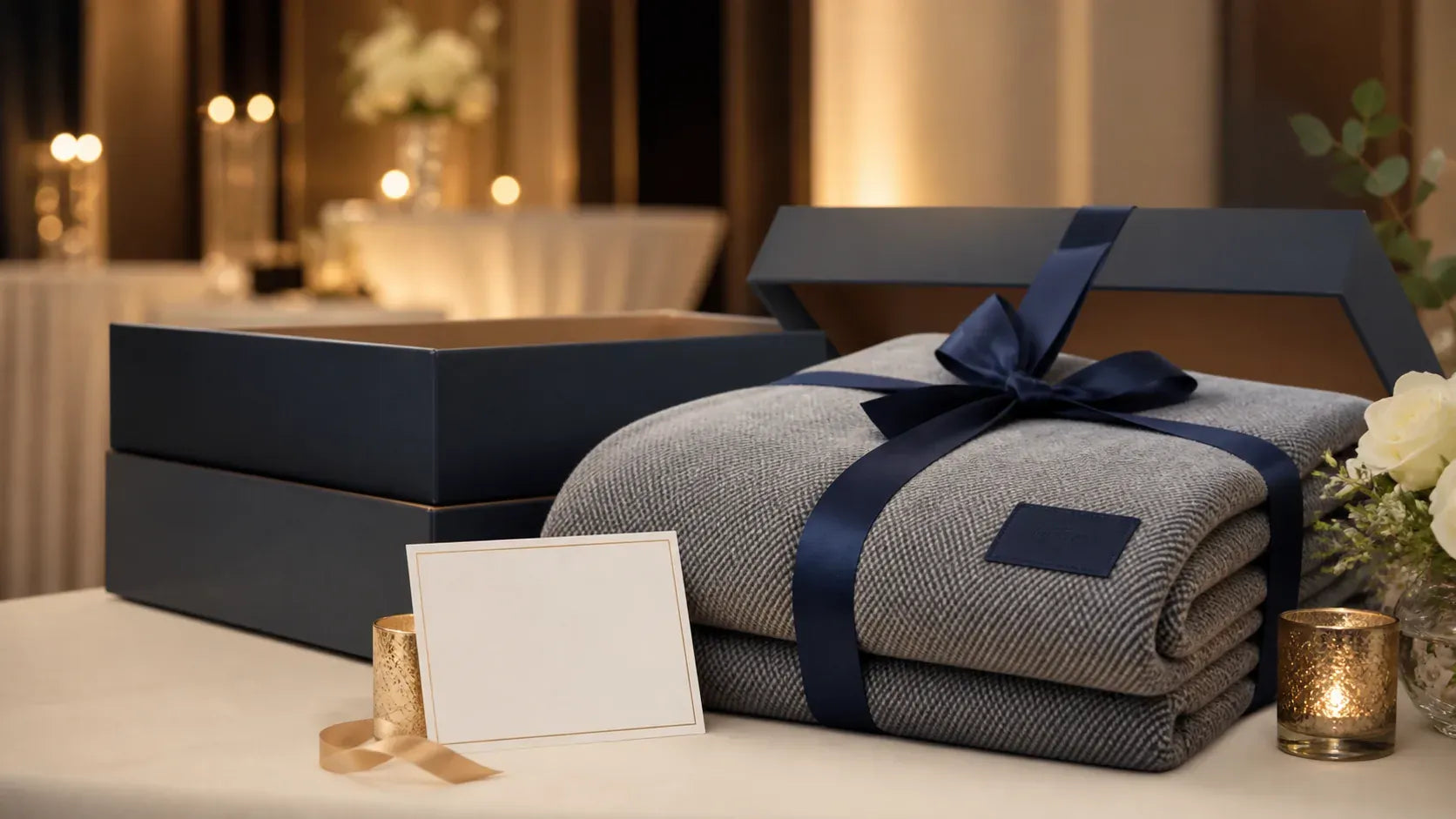 Corporate Anniversary custom blanket scenario