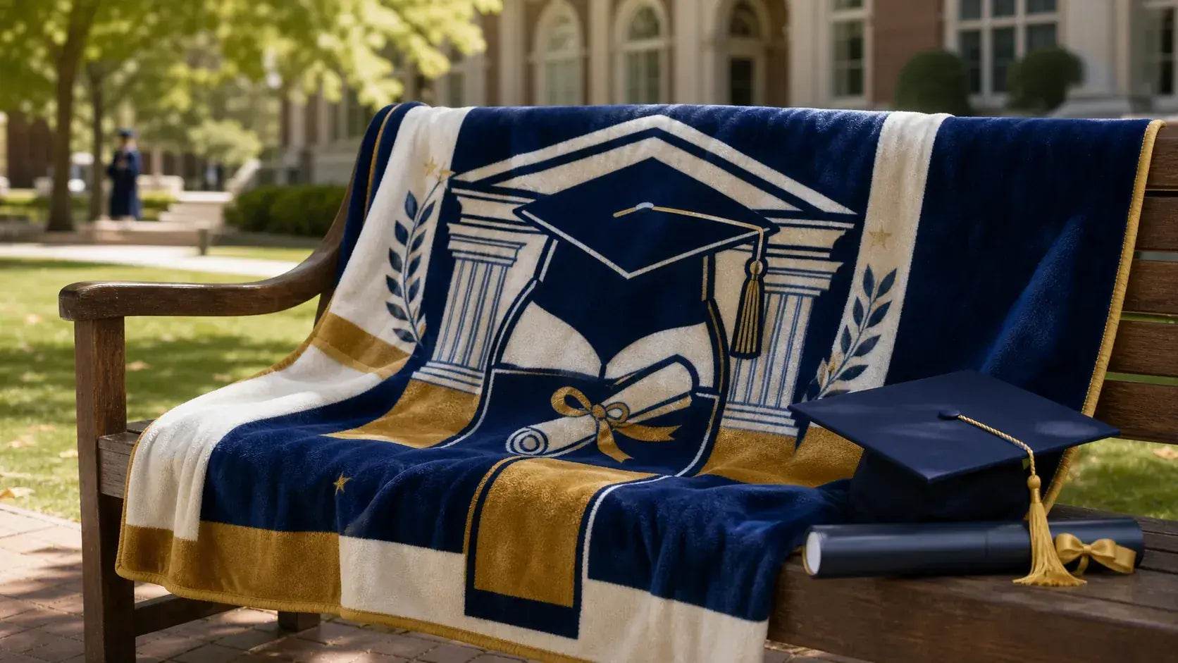 Graduation Keepsakes custom blanket scenario